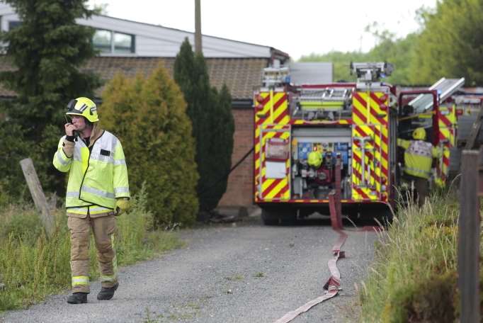 Fire fighters at the scene