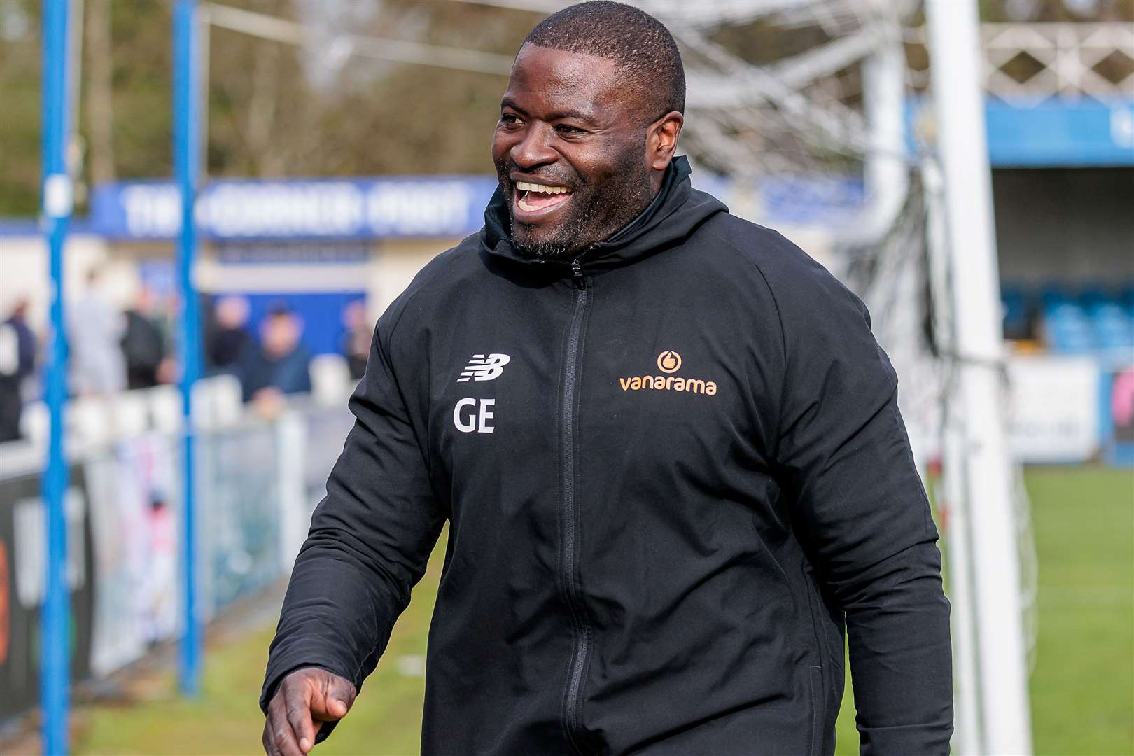 Maidstone boss George Elokobi is a happy man at full-time. Picture: Helen Cooper