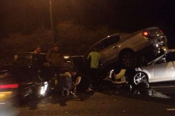 Aftermath of a pile-up on the A2 at Dartford. Picture: Kent_999s