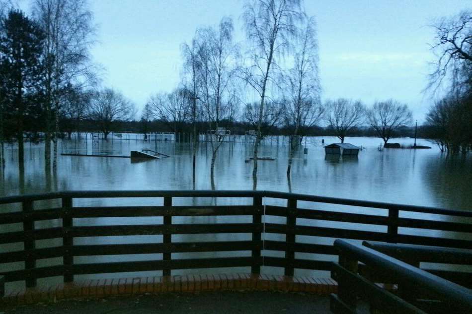 Tonbridge Park under water. Picture: Sunshine Parties