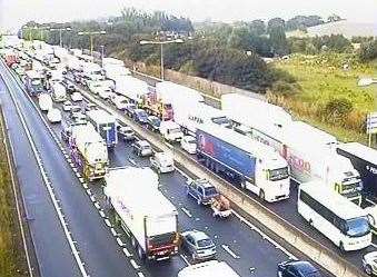 The crash is causing major jams on the M25. Picture: Highways England.