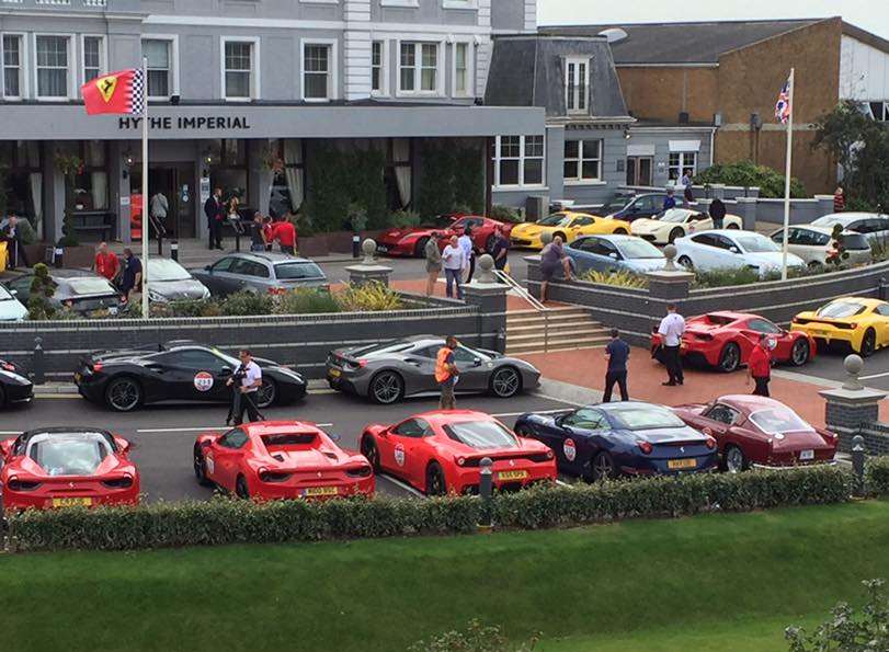 Dozens of Ferrari cars have turned up at the Hythe Imperial. Picture: Rena Piller