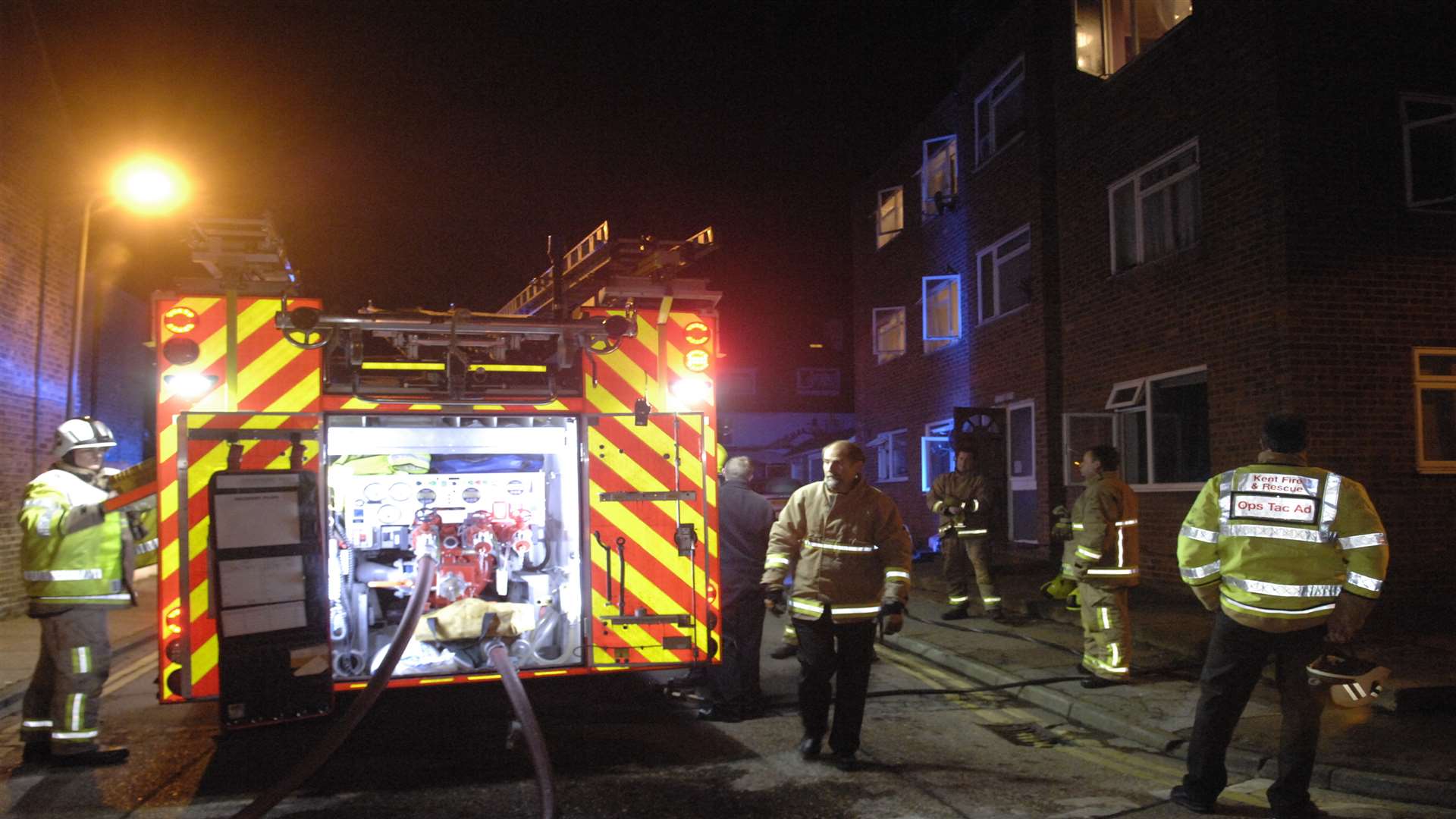 The scene following the fire in flats at the junction of St Peter's and Woodlawn Street's Whitstable