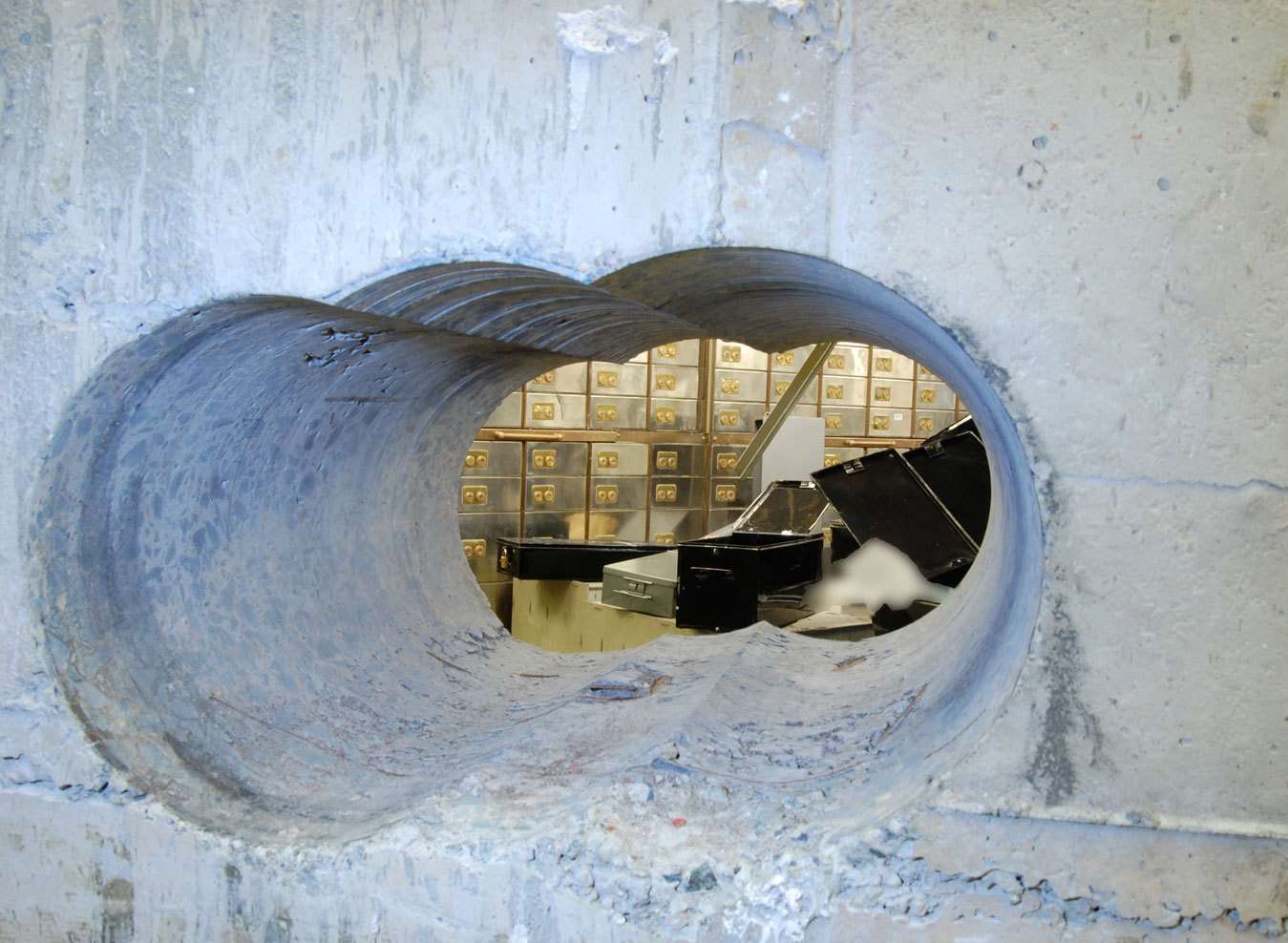 The hole left at the Hatton Garden heist. Picture: Met Police