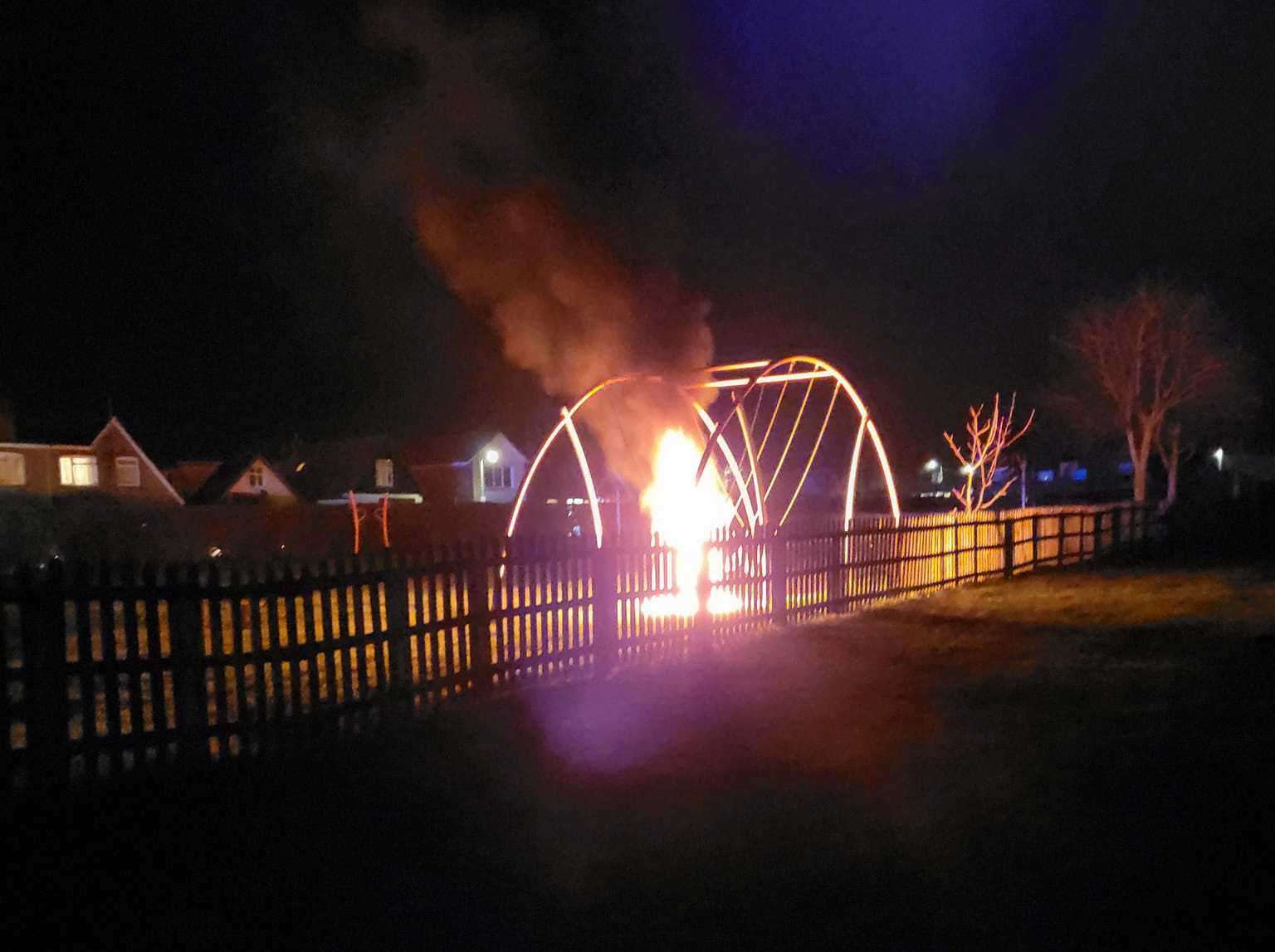 Fire at a park in Wheatley Road, Whitstable.