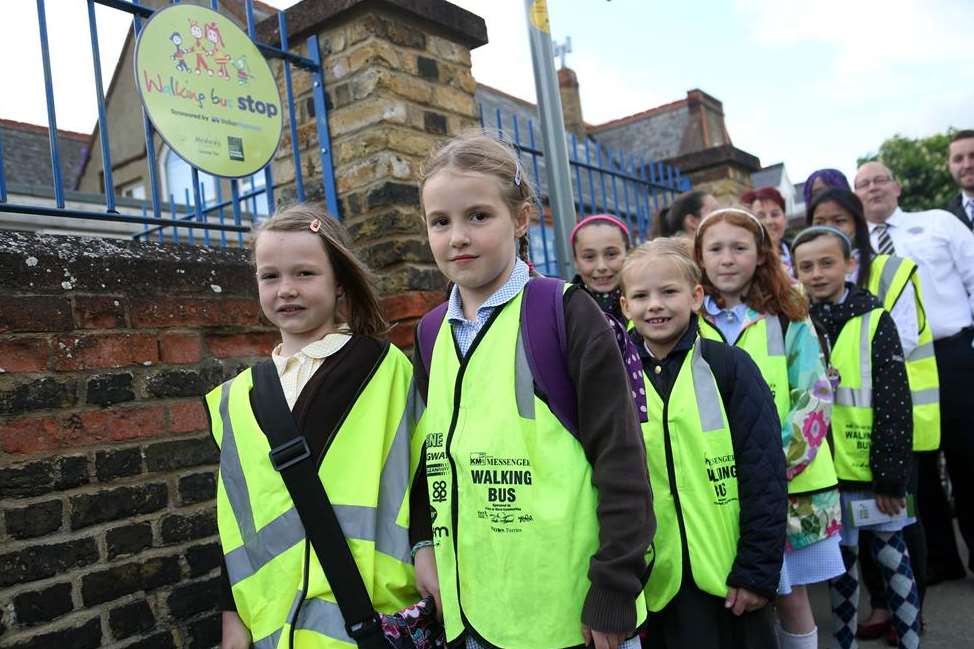 St Peter's walking bus service is for older siblings of pupils at the school who then walk to Delce Juniors.