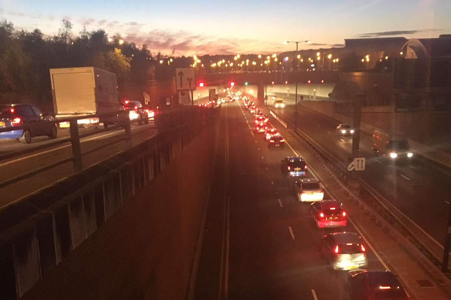 Traffic queuing at the Medway Tunnel. Picture: Beth Drake