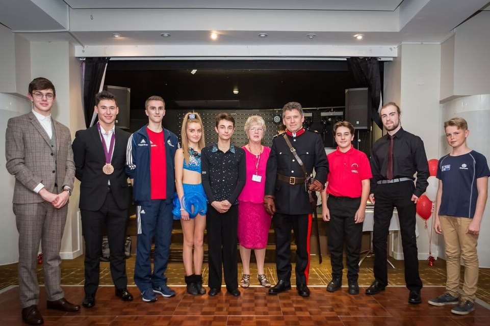 Swale Youth Development Fund recipients with chairman Carole Nealey and Deputy Lieutenant Paul Auston