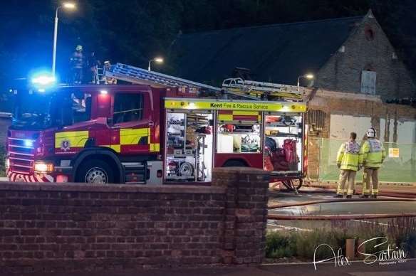 The arson attack at Buckland Hospital. Picture courtesy of Alex Sartain