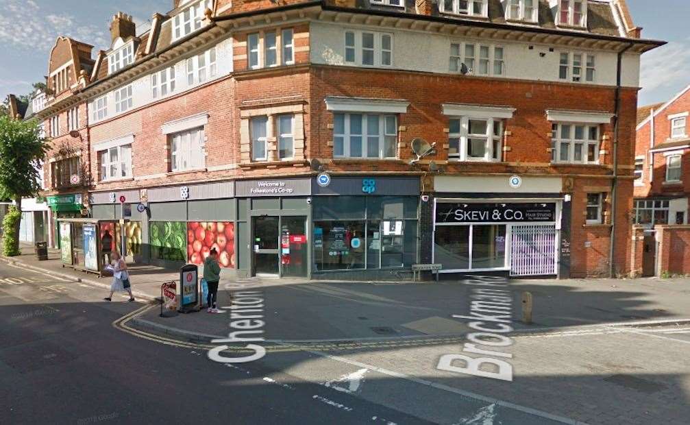 The attack happened near the Co-Op in Cheriton Road, Folkestone. Photo: Google Street View