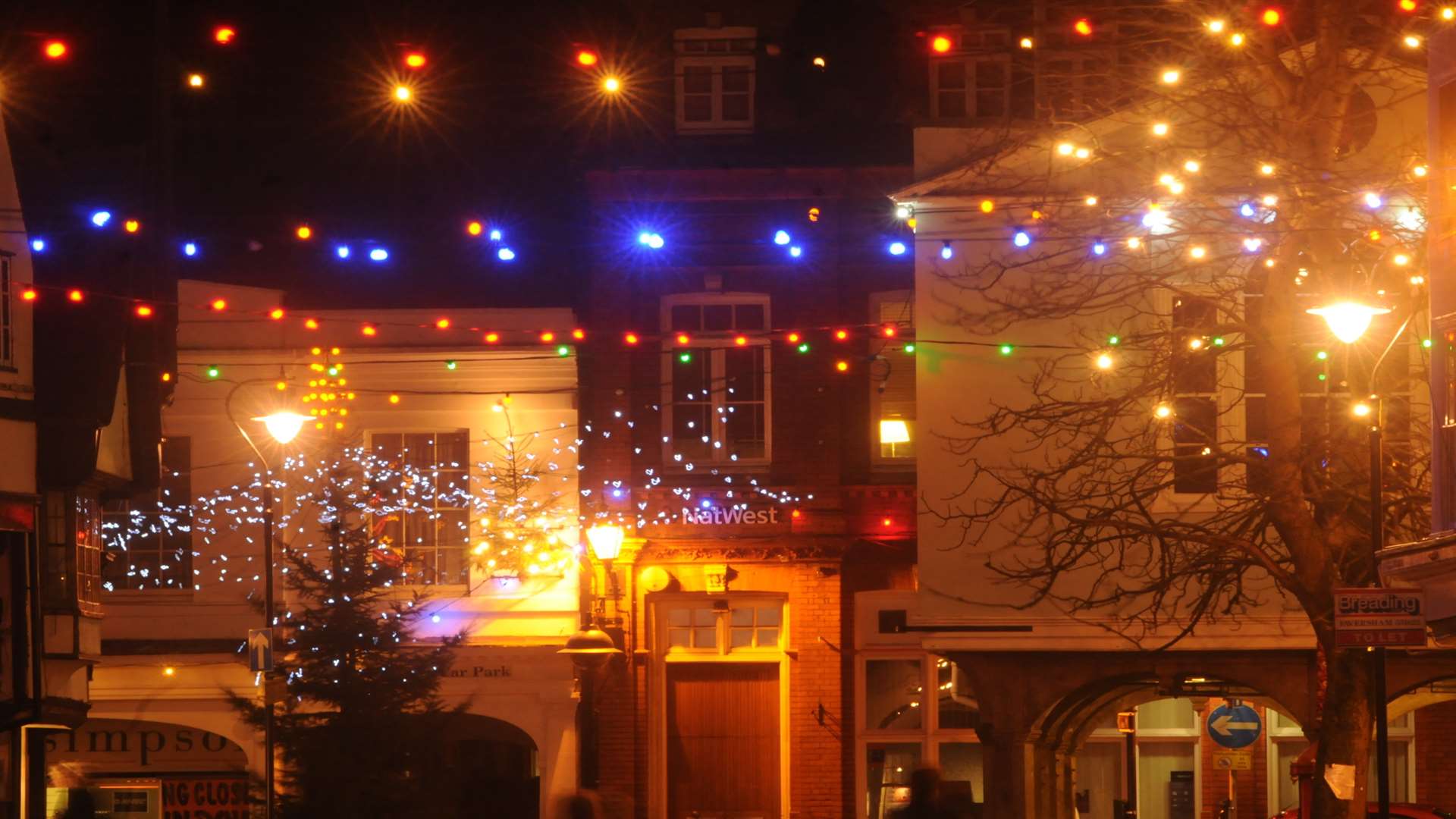 Lights in Faversham town centre