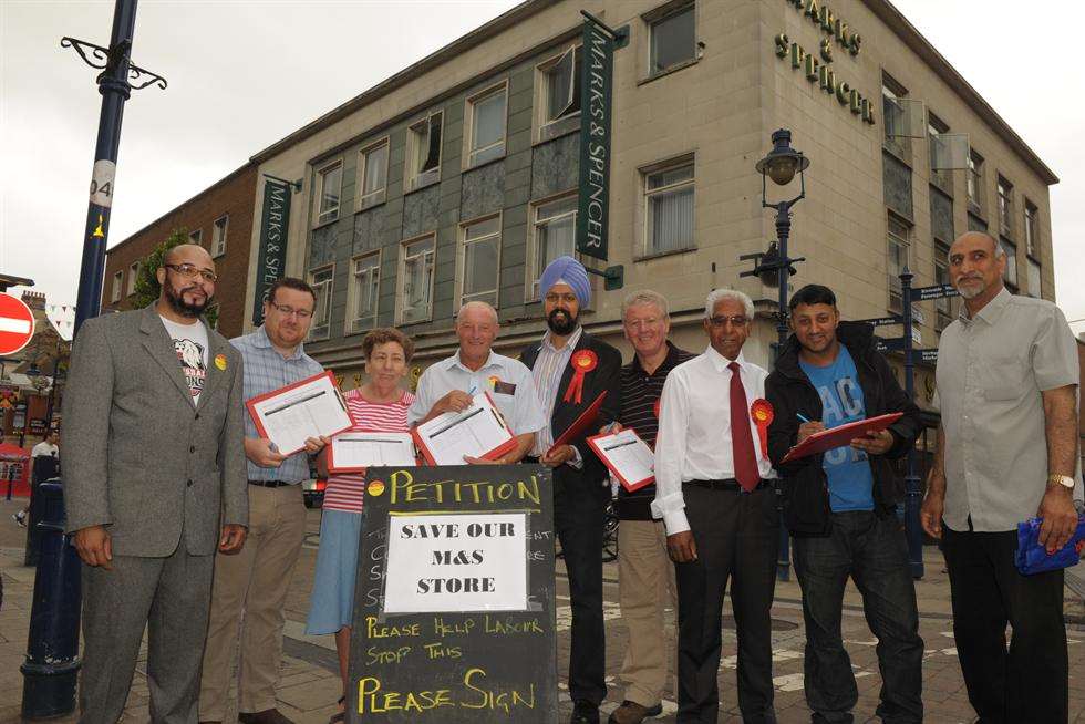 Cllr Tanmanjeet Singh Dhesi with petition and team.