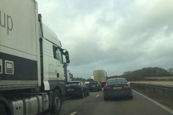Traffic is slow on the M20