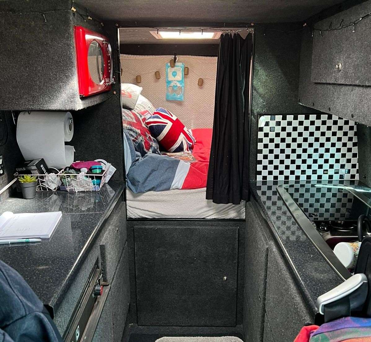 The interior of Ms Pearman's van which she parks around Thanet