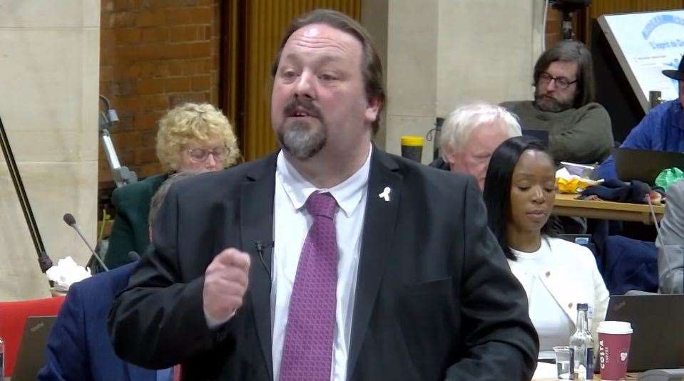 Medway Council leader Vince Maple at the budget meeting on Thursday. Picture: Robert Boddy