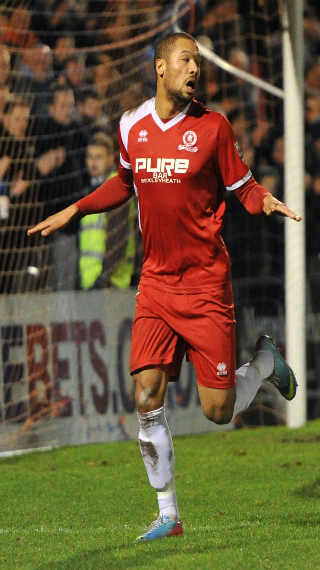 Ross Lafayette celebrates his goal for Welling Picture:Keith Gillard