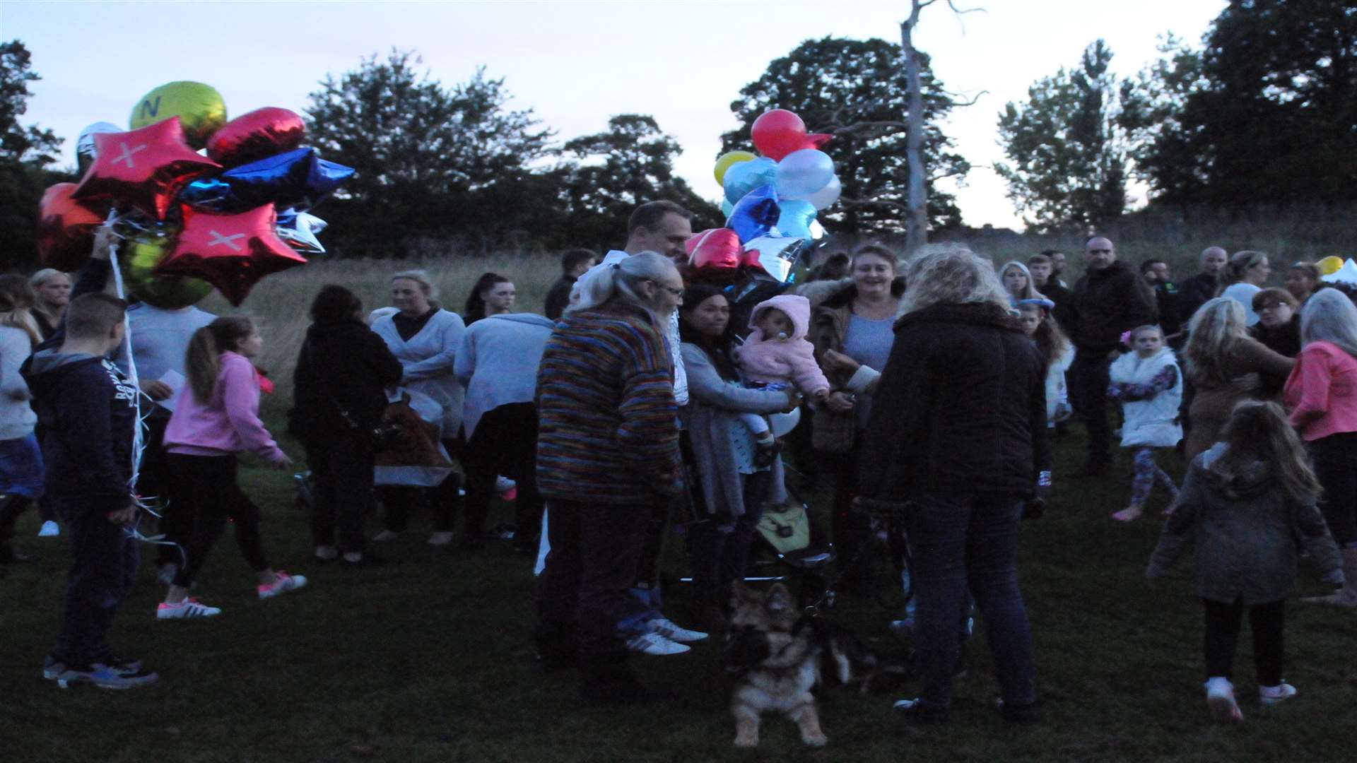 Hundreds pay tribute with lanterns and balloons