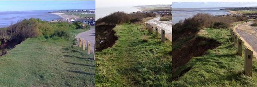 The cliffs at Warden Bay in May 2010, January 2013 and February 2014. Picture: Dr Paula Owens