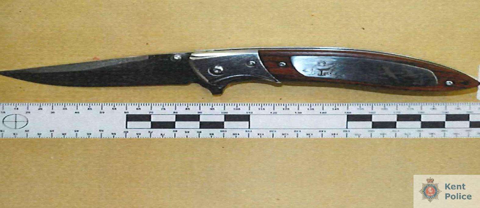 When searched, Michael Dunn was found to be carrying a lock knife in his trouser pocket. Picture: Kent Police