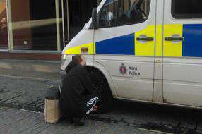 A man was caught letting the tyre down