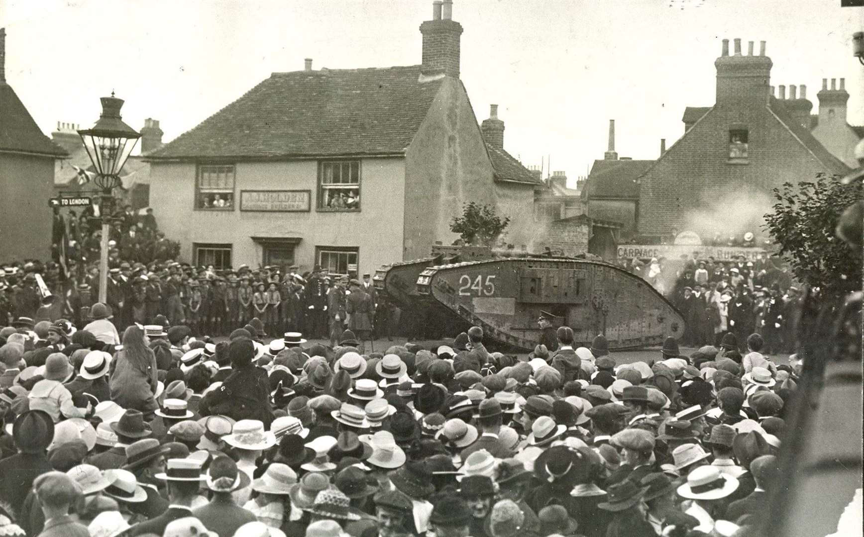 The tank was installed in 1919 following the financial contributions made by the town