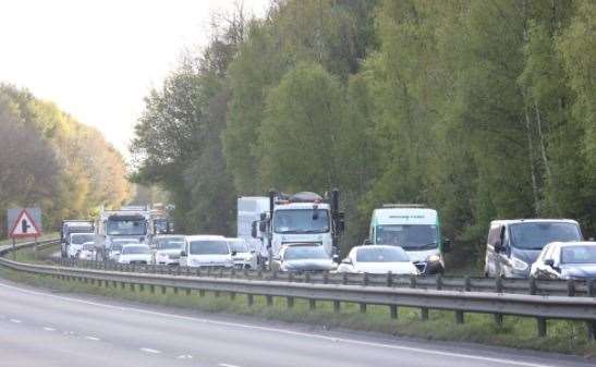 A multi-vehicle crash on the A249, Detling, has caused traffic delays. Picture: UKNip