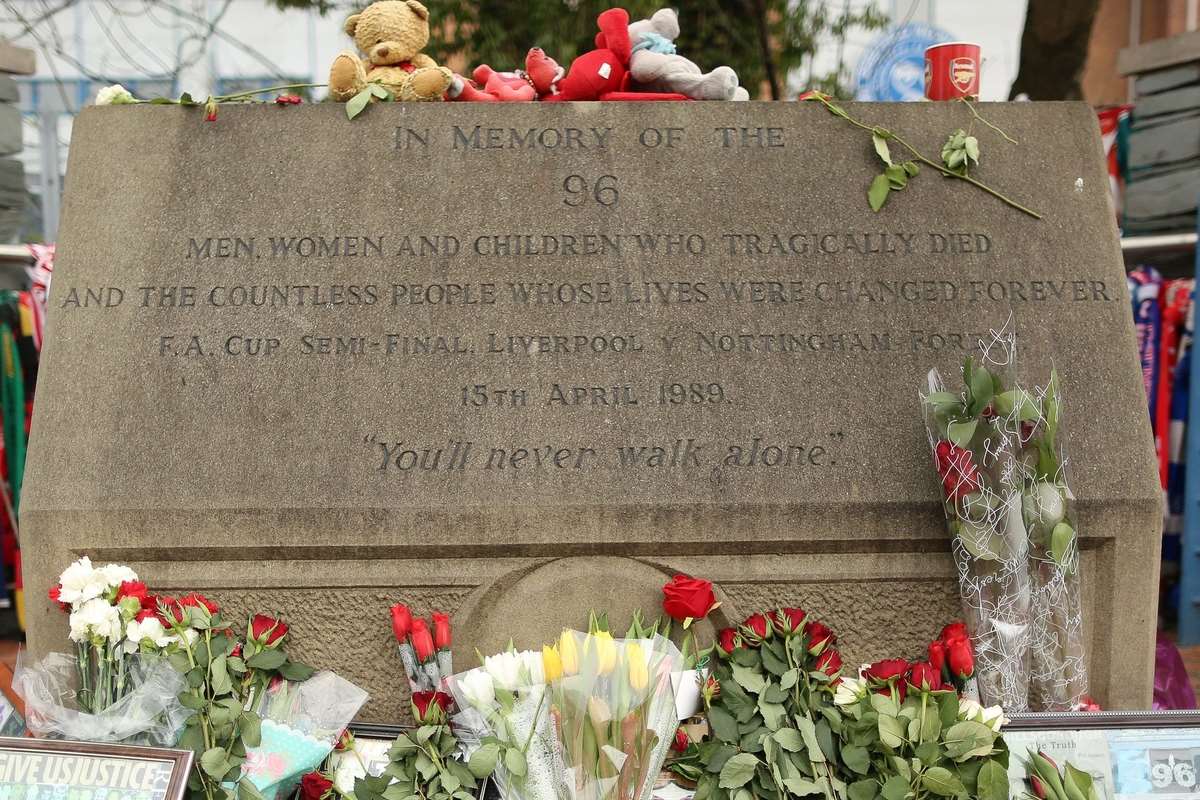 Floral tributes outside the Hillsborough stadium. Picture: rossparry.co.uk/Tom Maddick