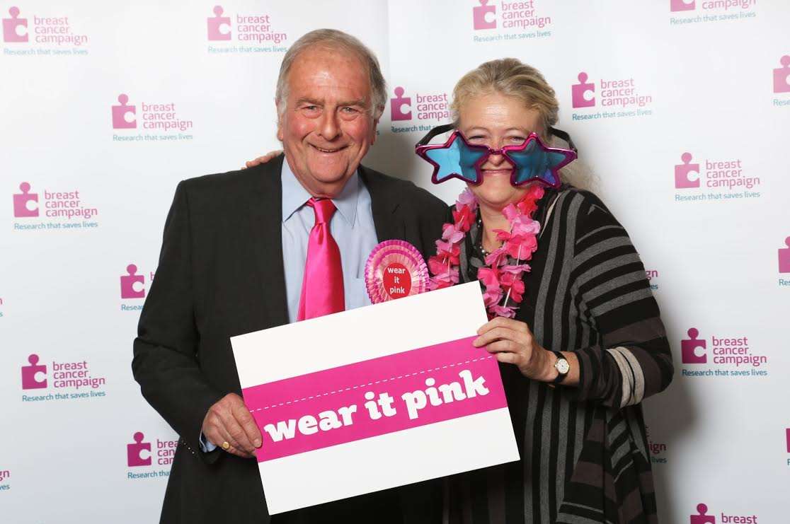 Sandwich and Thanet MPs Laura Sandys and Sir Roger Gale support the Breast Cancer Campaign's Wear it Pink Day.