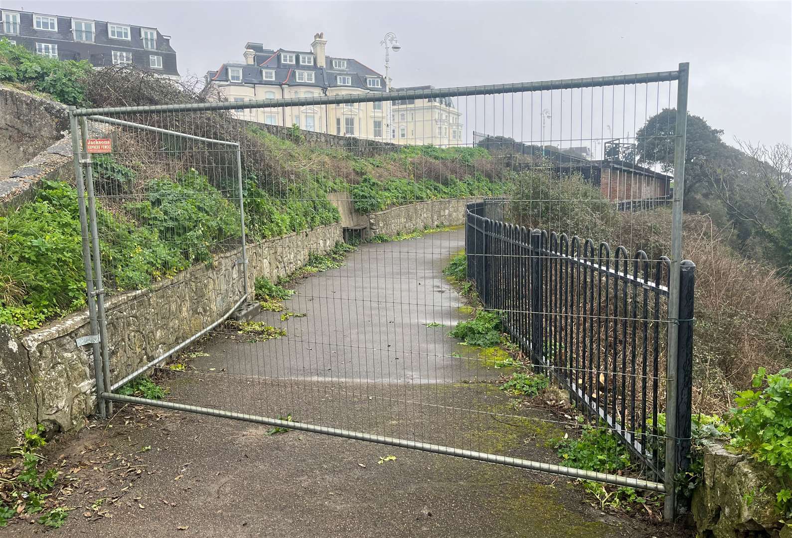 The closure follows fears for public safety with the adventure playground directly below the coastal path