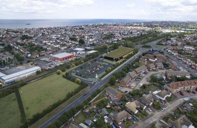 A bird's-eye view of the proposed site. Picture: Lidl