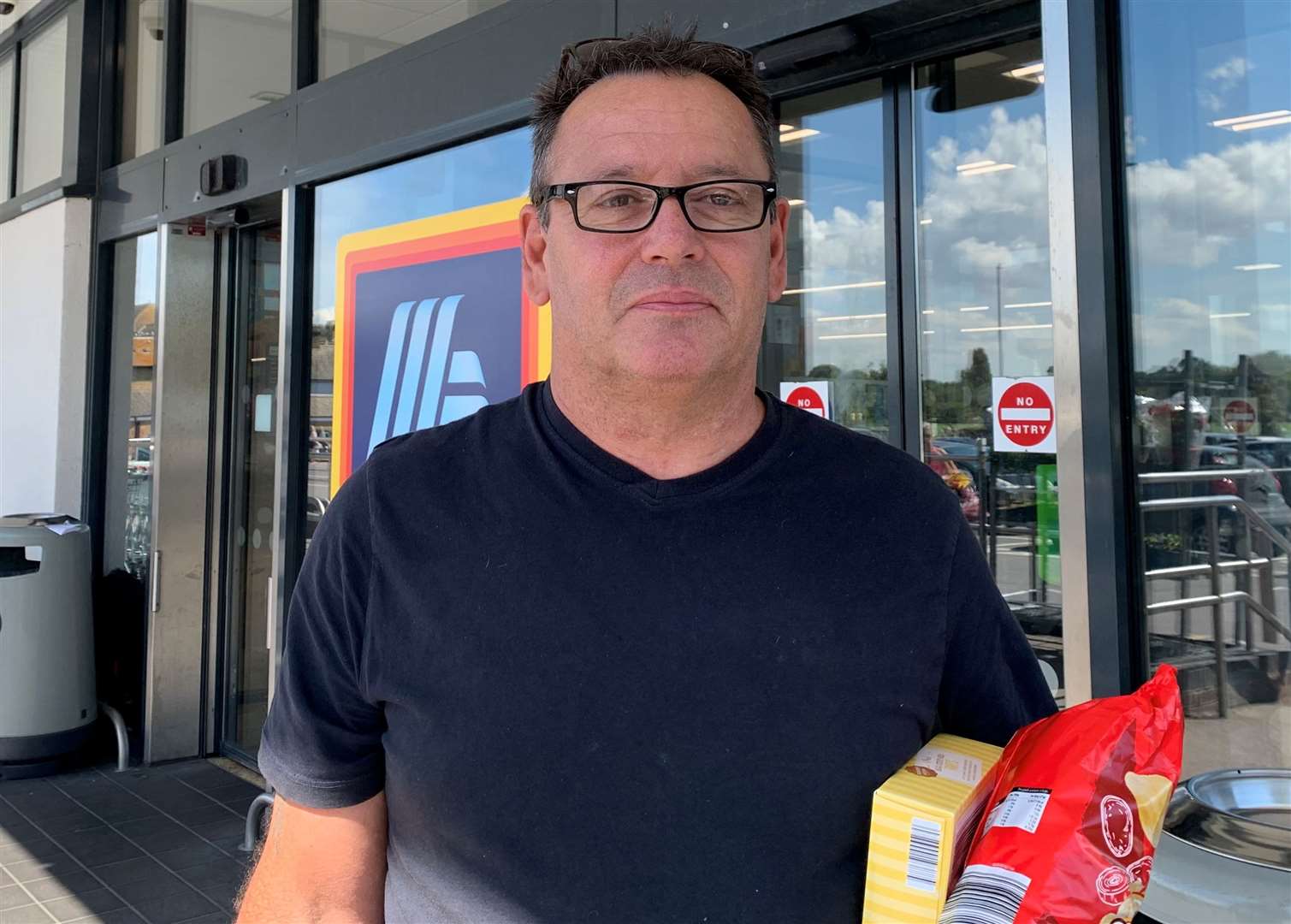 Steven Wigington only shops with cash, and hopes the new machines at Aldi Herne Bay will take it