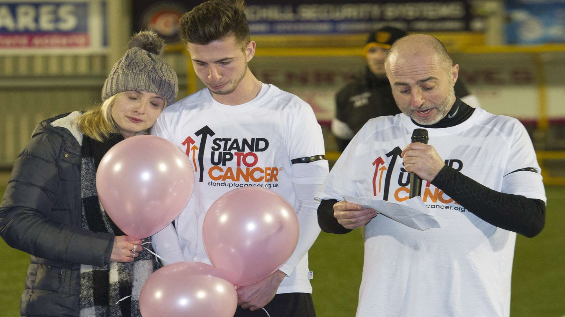 Chloe, Tom and Lee Mackelden at a charity football match in honour of Tania