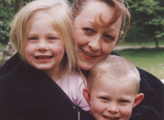 Anne Tribe with Paige and George, her niece and nephew