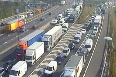 Traffic's at a standstill on a section of the M25