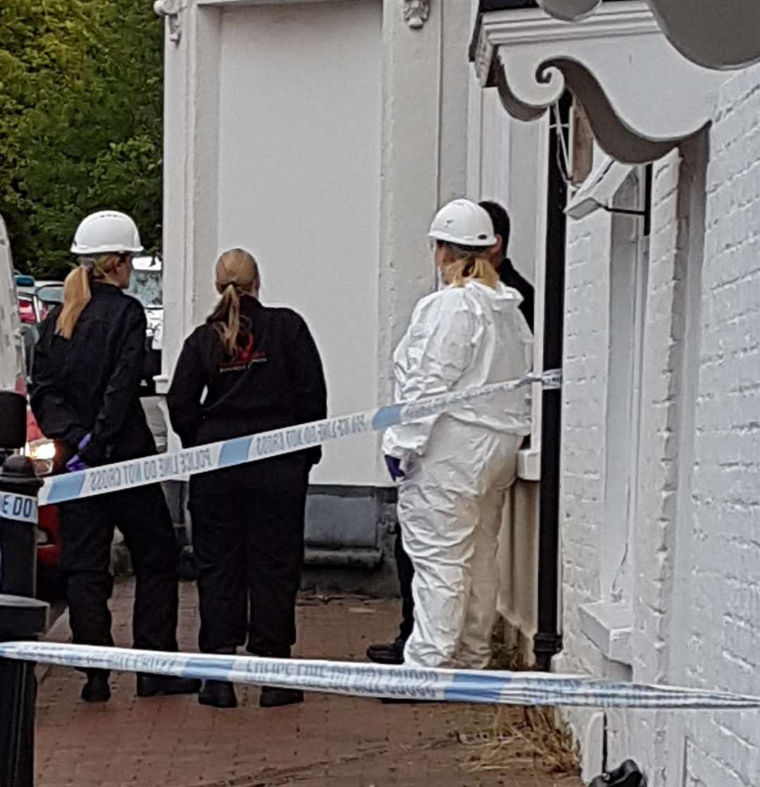 Fire and police investigators in Mount Sion on Thursday morning