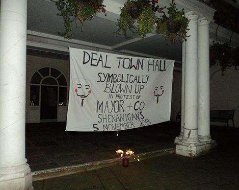 The protest at Deal Town Hall