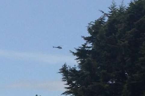 Helicopter looking for the Skull Cracker in Sunbury. Picture @jebbsinclair