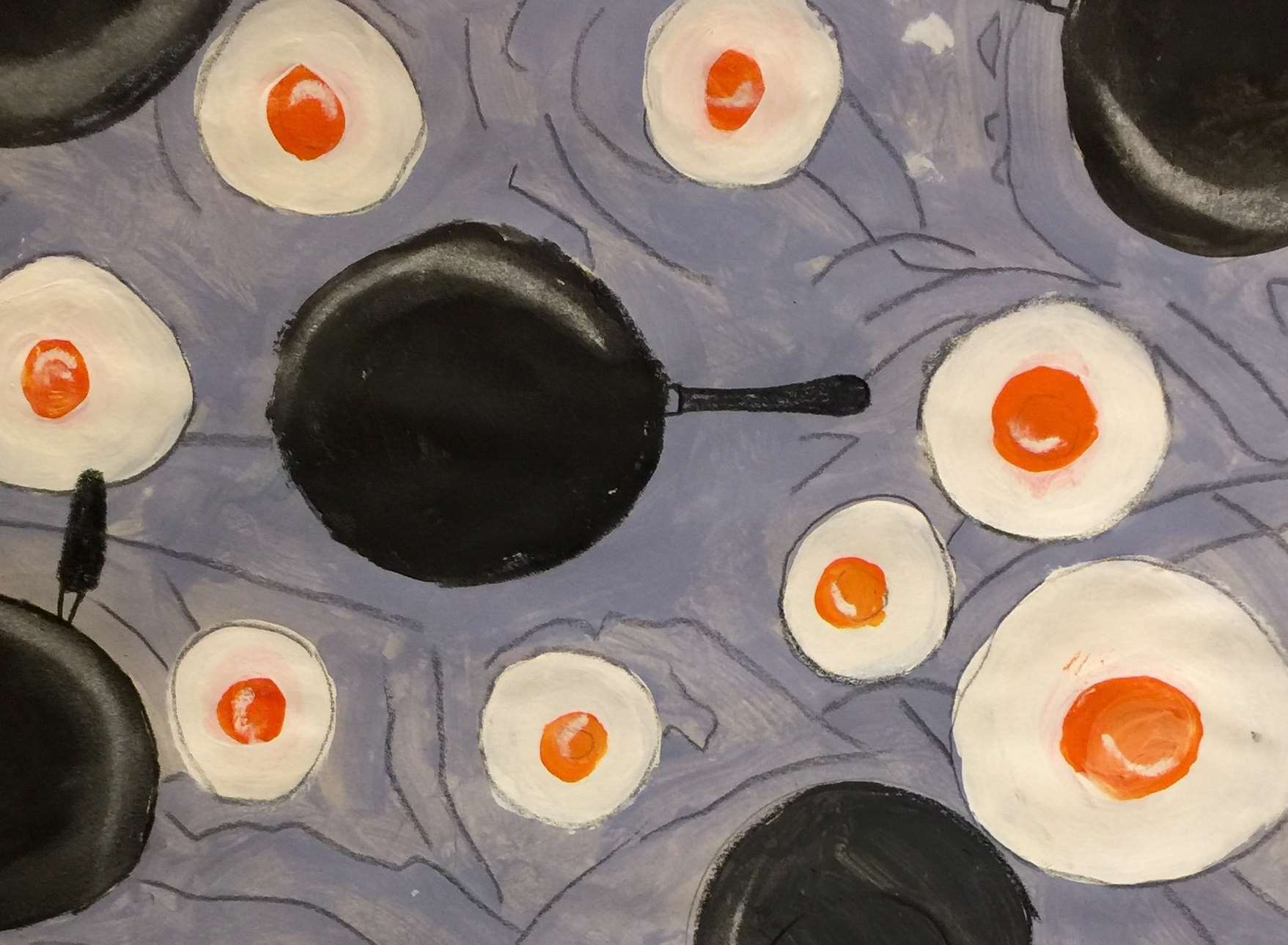 Linus's painting Flying Eggs