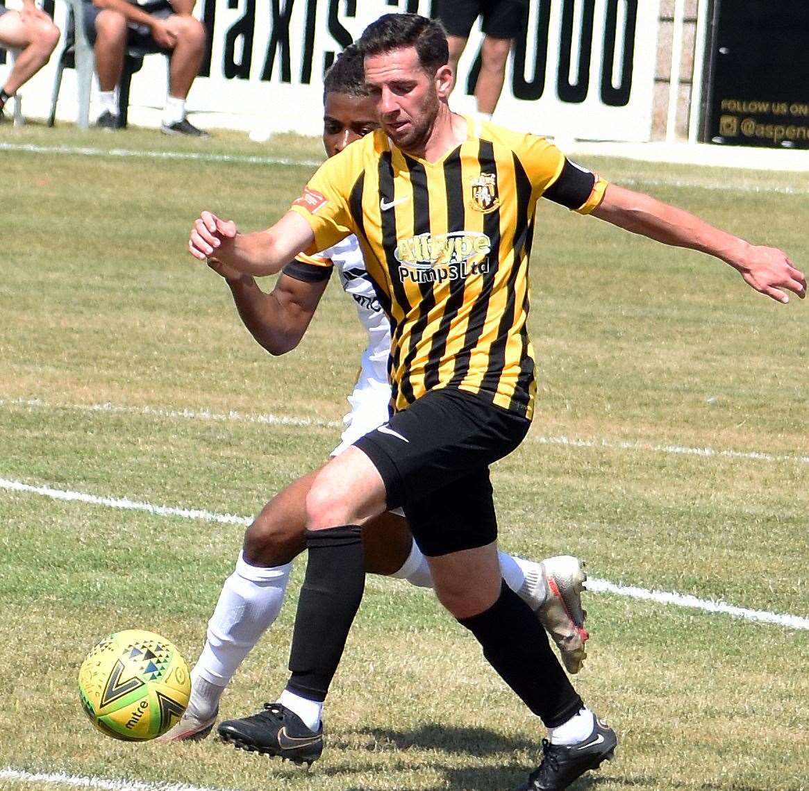 Folkestone's Ian Draycott during his testimonial match against Maidstone on Saturday. Picture: Randolph File