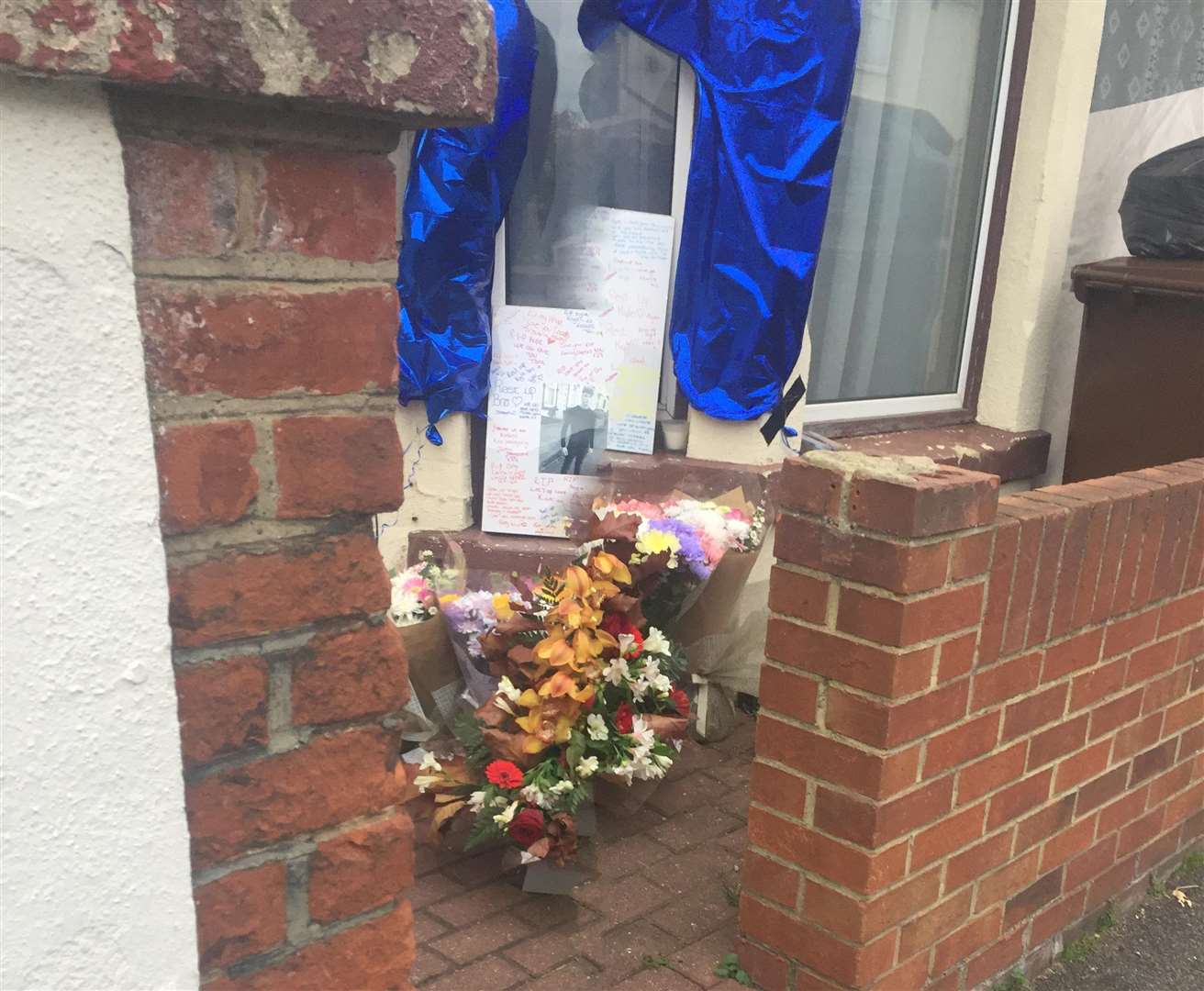 A shrine was set up in memory of tragic Kyle Yule outside his Gillingham home