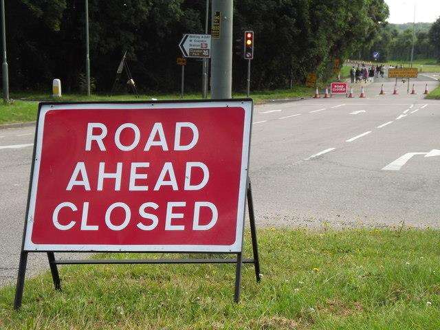 The road will be closed until Tuesday, January 22