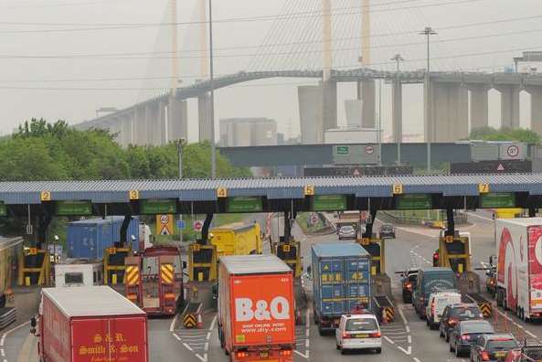 Traffic building up at the Dartford Crossing