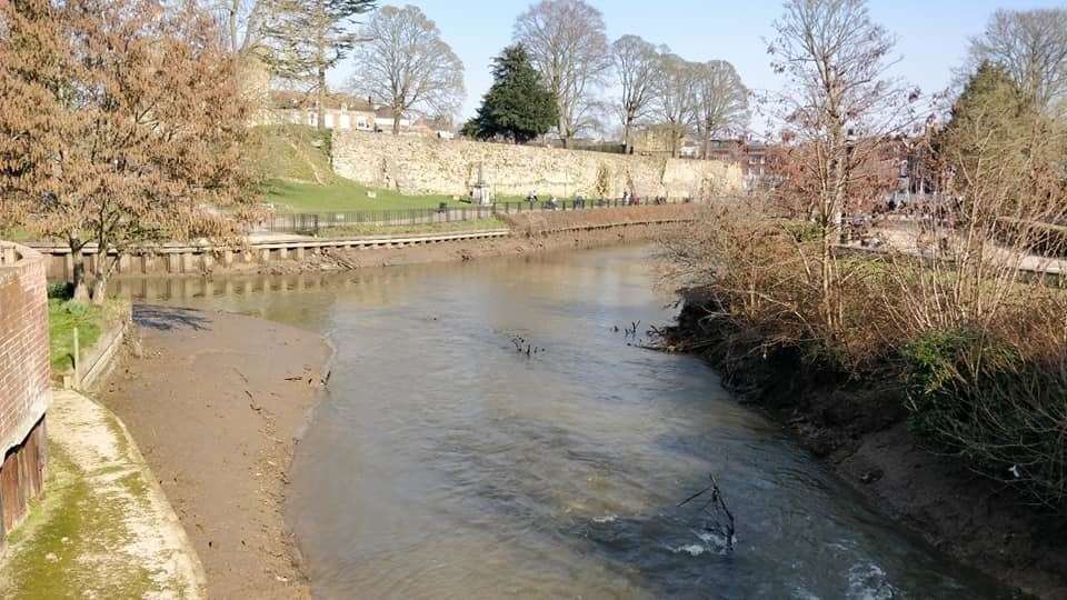 Low water level of the River Medway at Tonbridge. Picture: George Peryer
