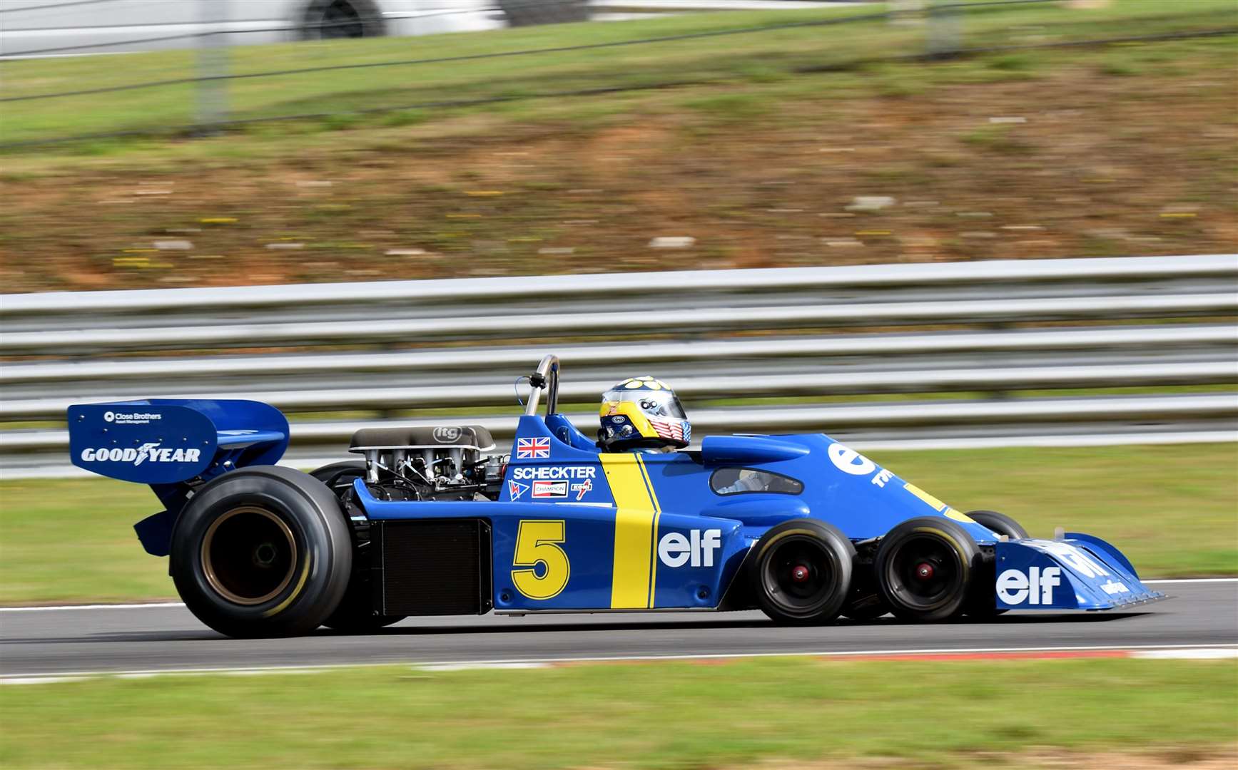 The Tyrrell team were interested in signing Brise, but Tony's father advised against driving the squad's six-wheeler. A replica of the 1976 Tyrrell P34 raced at Brands Hatch last August in the hands of American Jonathan Holtzman. Picture: Simon Hildrew
