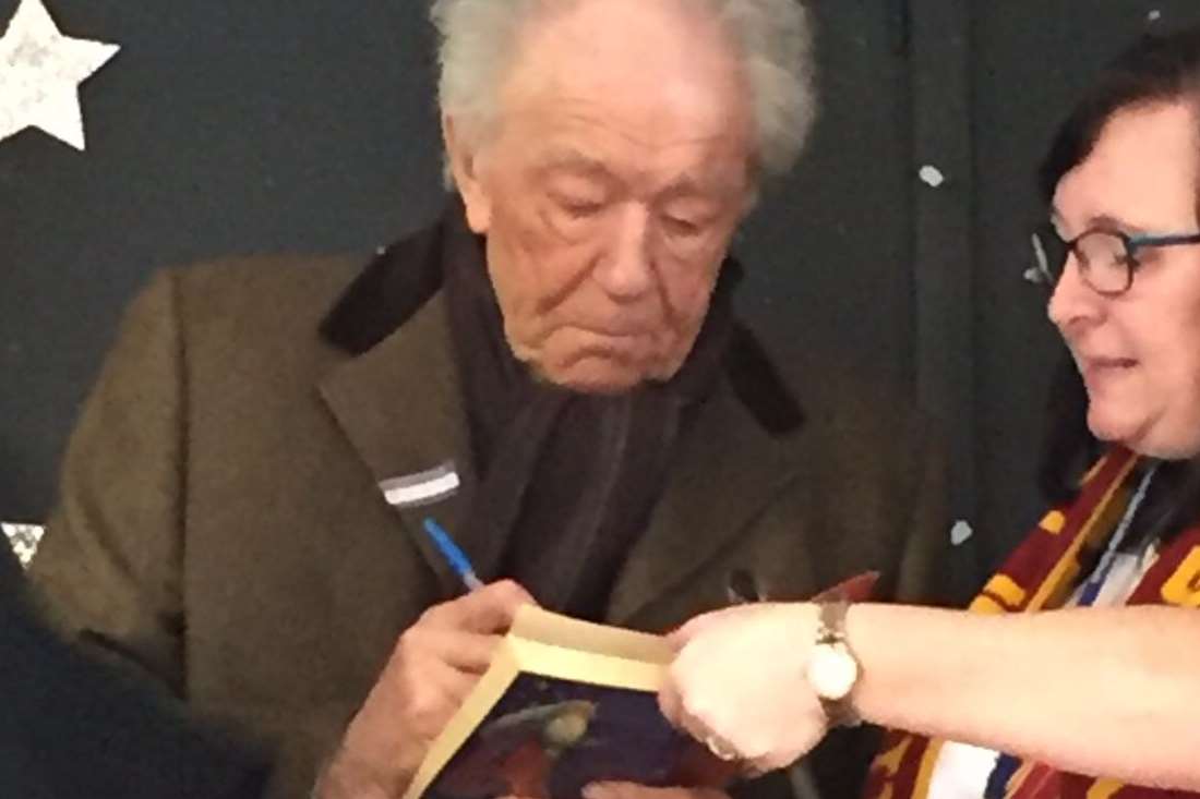 Michael Gambon signed autographs for pupils and staff. Picture: Shears Green Junior School