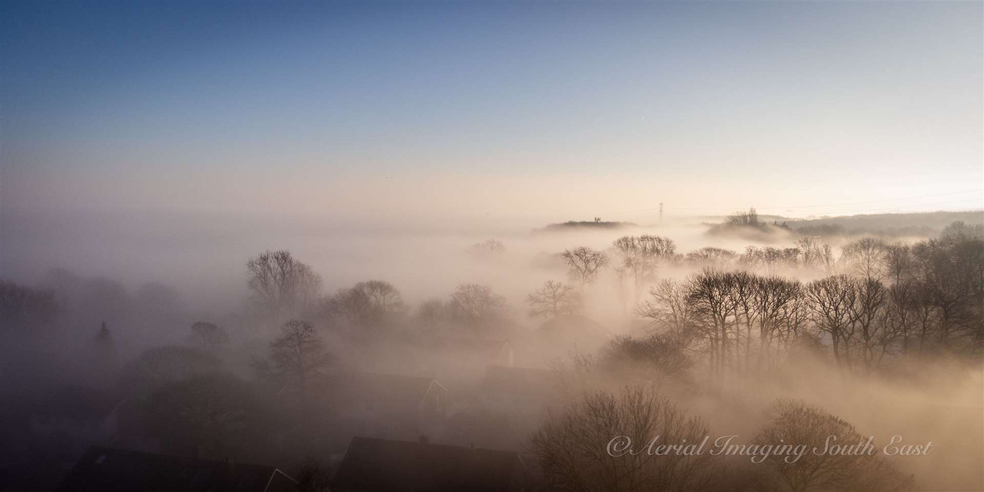 Stunning photo of fog covering Medway. Picture: Geoff Watkins/Aerial Imaging South East