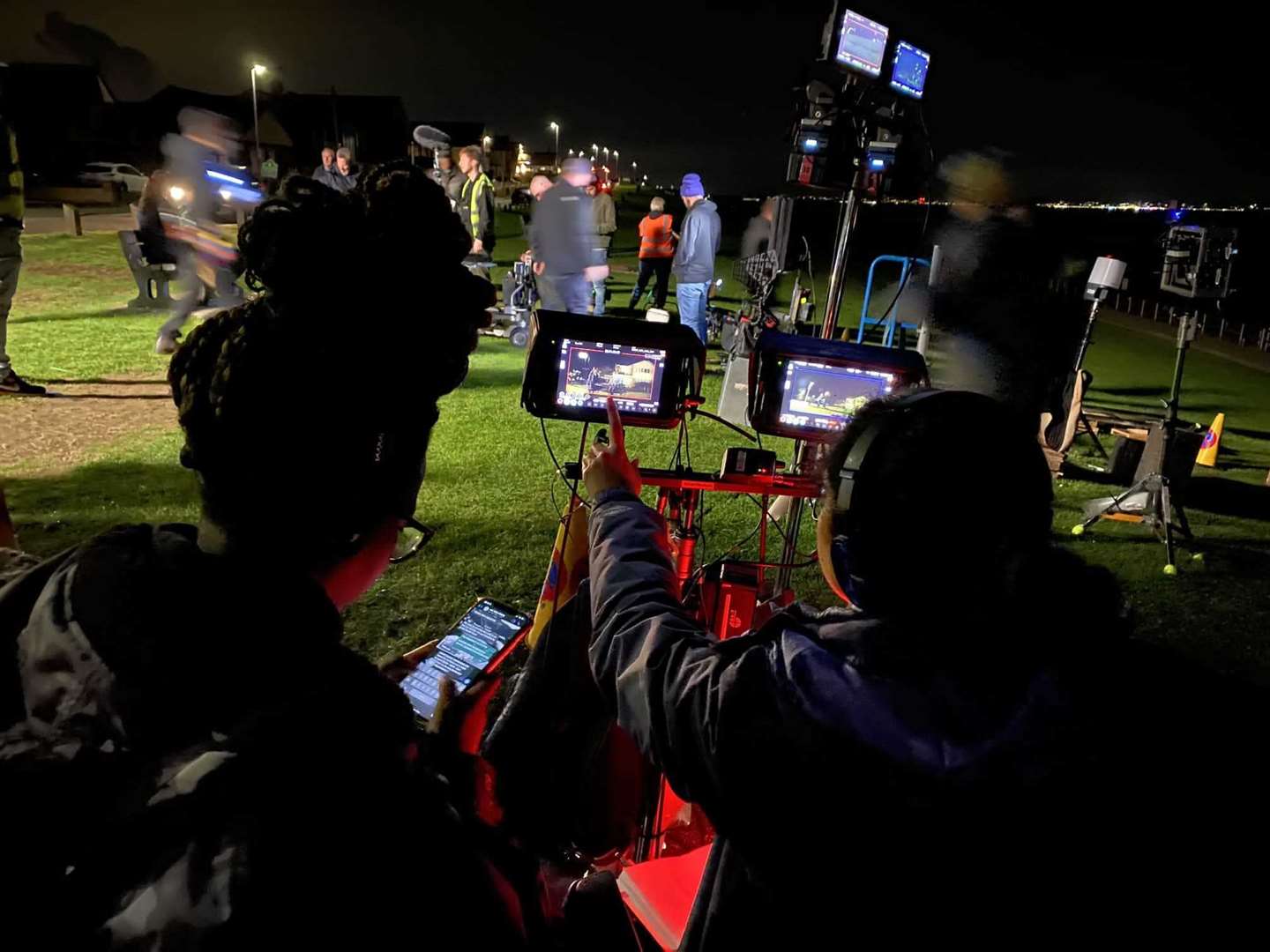 Action! A Silent Witness night shoot at The Leas. Picture: Mike Fendt
