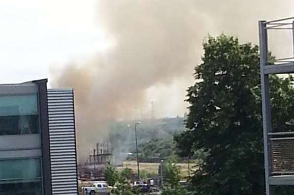 Smoke billows from the fire in Dartford. Picture: Laura Cordell