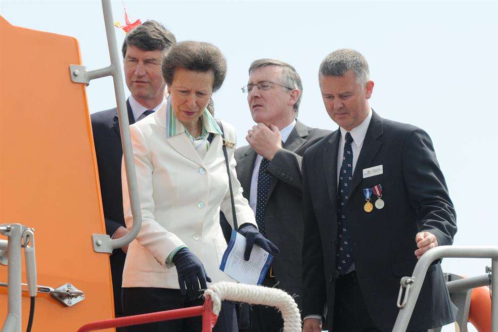 The Princess Royal is shown around the new lifeboat