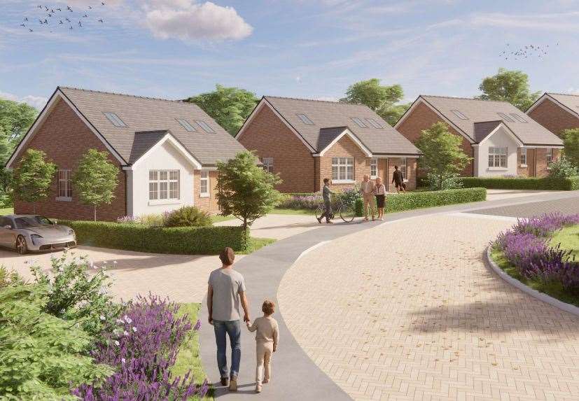 A computer-generated image of the planned bungalows in Shepherdswell. Picture: Turner, Jackson & Day